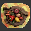 Vibrant Fresh Fruits And Vegetables Arranged On A Checkered Cloth